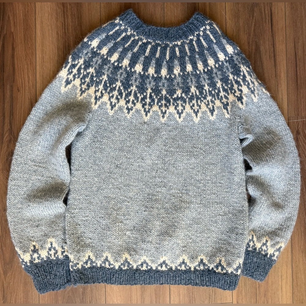 Vintage Woolrich Women Wool Knit Crewneck Sweater Size L Fair Isle‎ Cottage Core